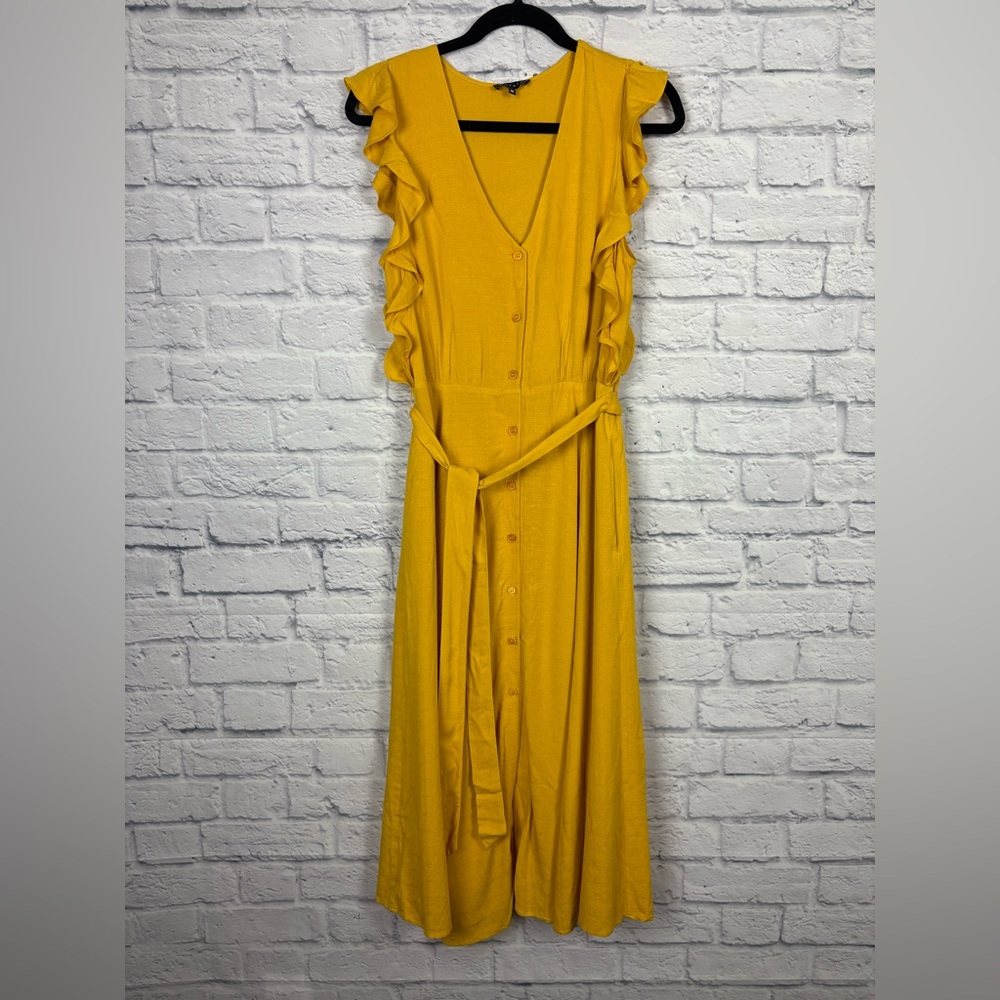 1.STATE Ruffled Midi Dress size M - Picture 3 of 6